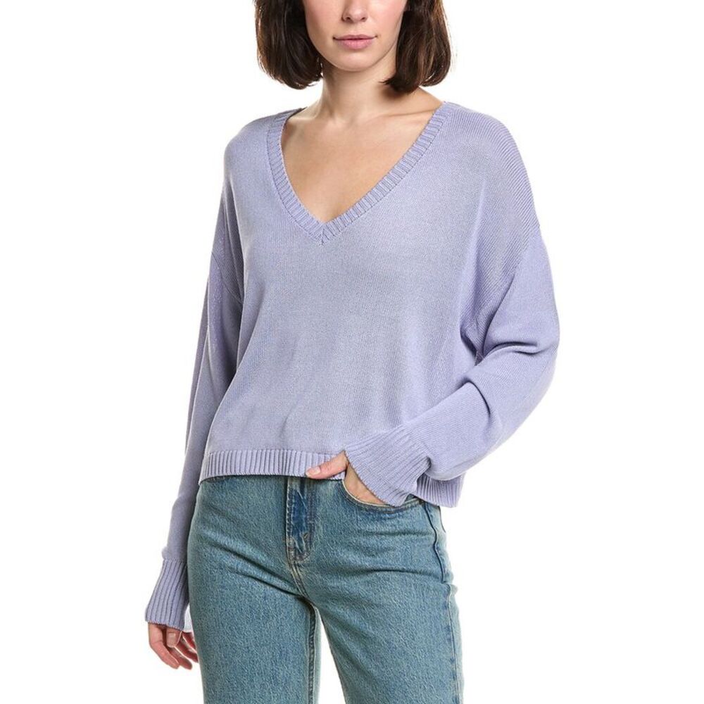Labiz Womens  V-Neck Sweater, Purple